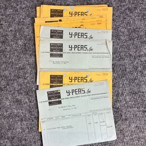 1950s 1960s Y PERS Industrial Invoice Lot Philadelphia PA Wheeling WV Cigar